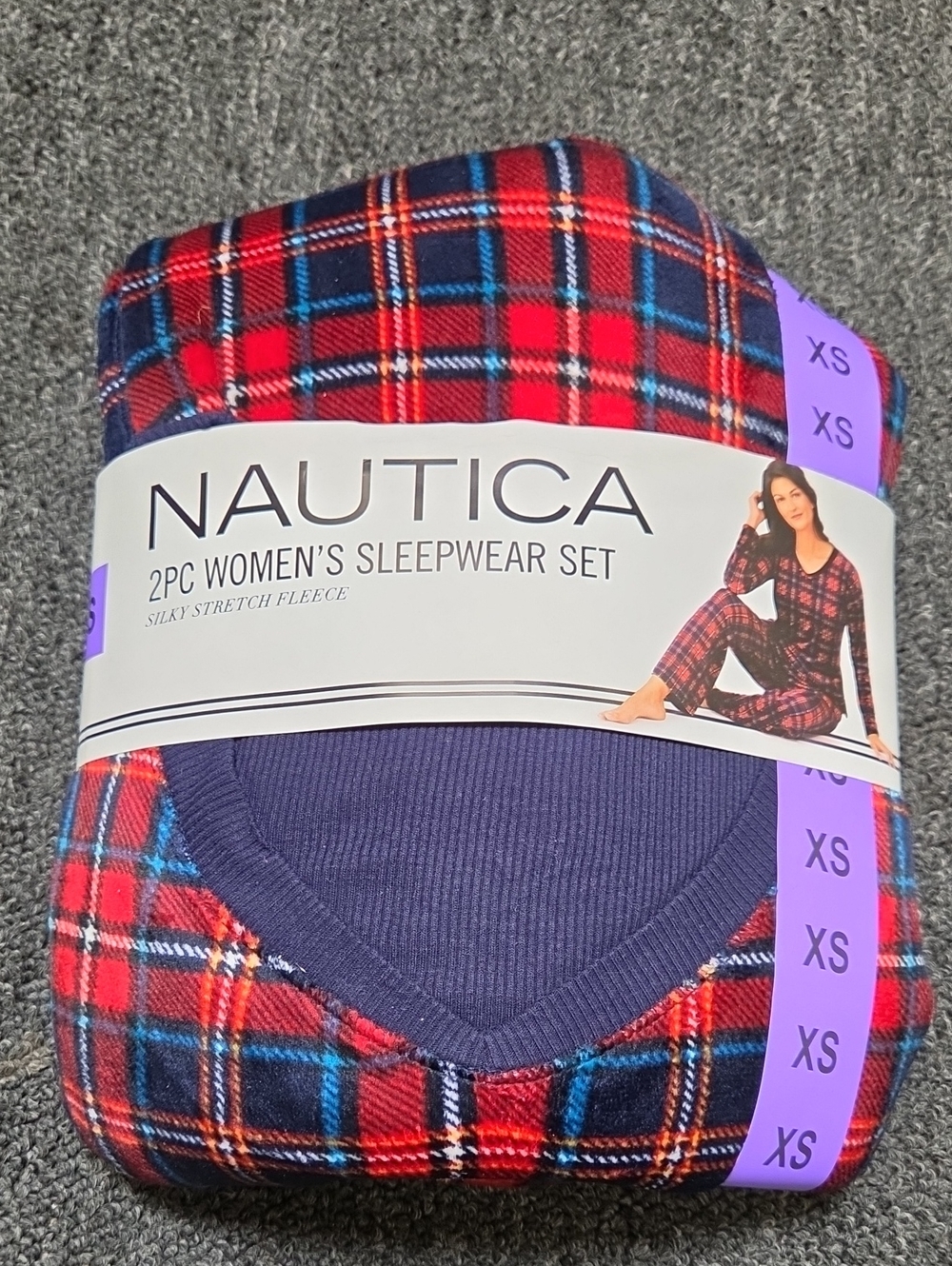 (#3) Nautica Red and Navy Plaid 2-Piece Women's Sleepwear Set